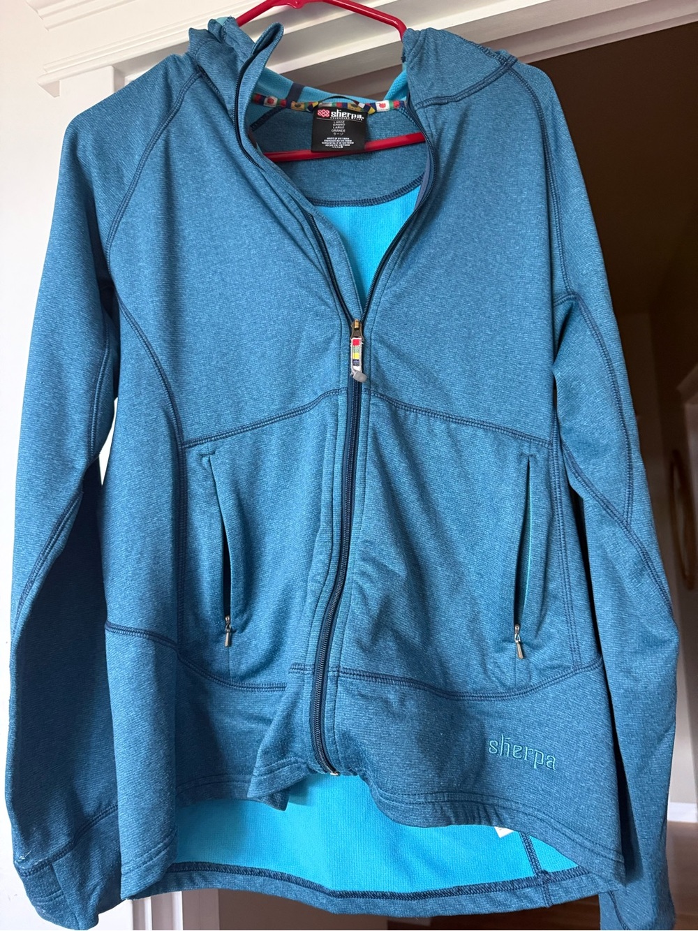 Sherpa Teal Full-Zip Hooded Jacket
